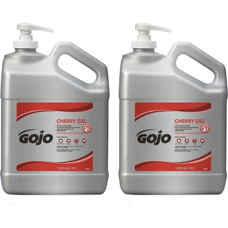 Gojo® Cherry Gel Pumice Hand Cleaner - Heavy Duty Dirt Oil Grease Paint and Tar Remover - 1 gal x 2 - Soaps/Cleaners