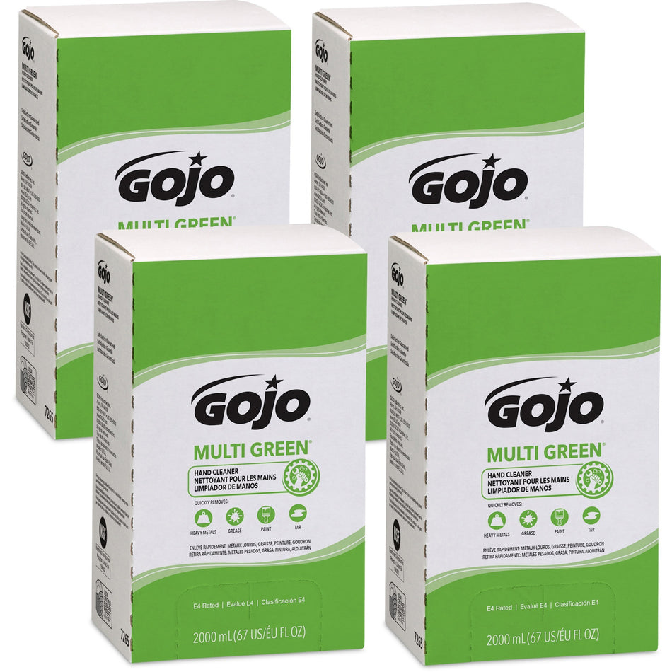 Gojo® Multi Green Hand Cleaner - Citrus Scent - 2.11 quart - Soil Remover, Dirt Remover, Kill Germs - Hand - Green - Non-abrasive - 4 / Carton