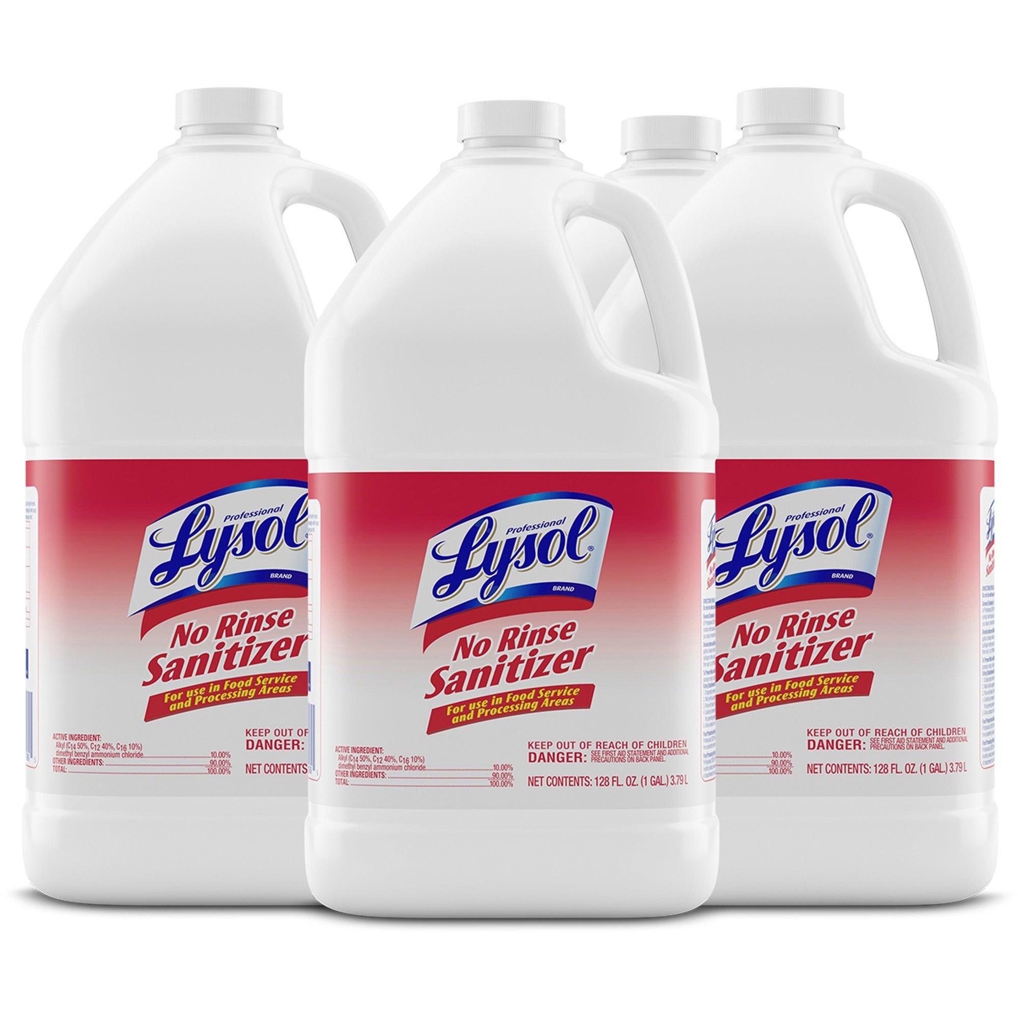 Professional Lysol No Rinse Sanitizer - For Sink, Floor, Wall, Bathtub, Food Service Area - Concentrate - 128 fl oz (4 quart) - Recommended For: Bacteria Remover, Fungi Remover, Virus Remover - Disinfectant, Anti-bacterial - 4 / Carton