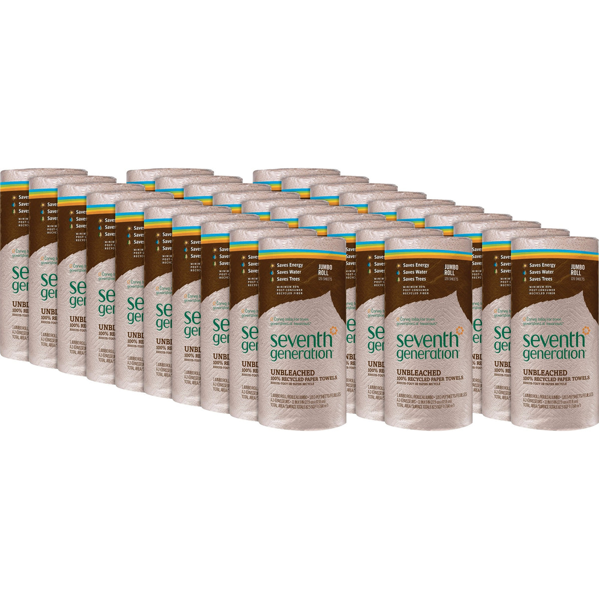 Seventh Generation Paper Towels: 100% Recycled 2-Ply 120 Sheets/Roll - Towels