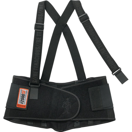 Ergodyne ProFlex High-performance Back Support - 30" to 34" Waist Size - Strap Mount - Black - 1 Each