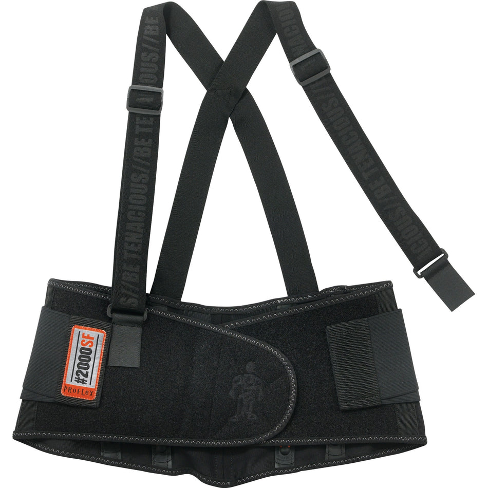 Ergodyne ProFlex High-performance Back Support - 30" to 34" Waist Size - Strap Mount - Black - 1 Each