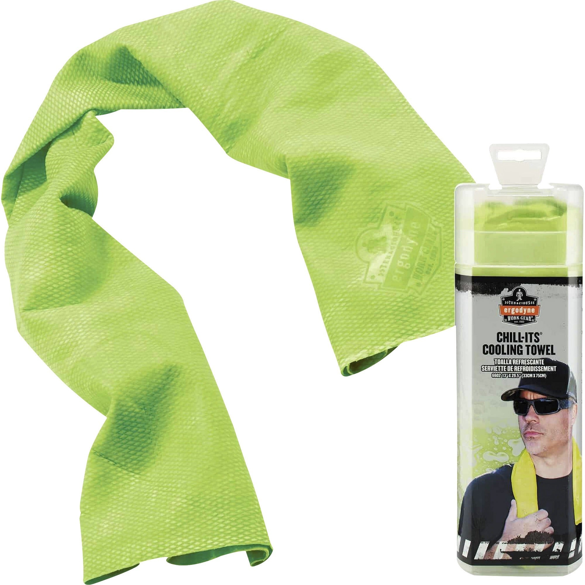 Ergodyne Evaporative Cooling Towel - High Visibility Lime - 1 Each