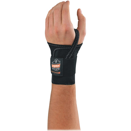 Ergodyne ProFlex 4000 Single-Strap Wrist Support - Left-handed - 6" to 7" Waist Size - Black - 1 Each