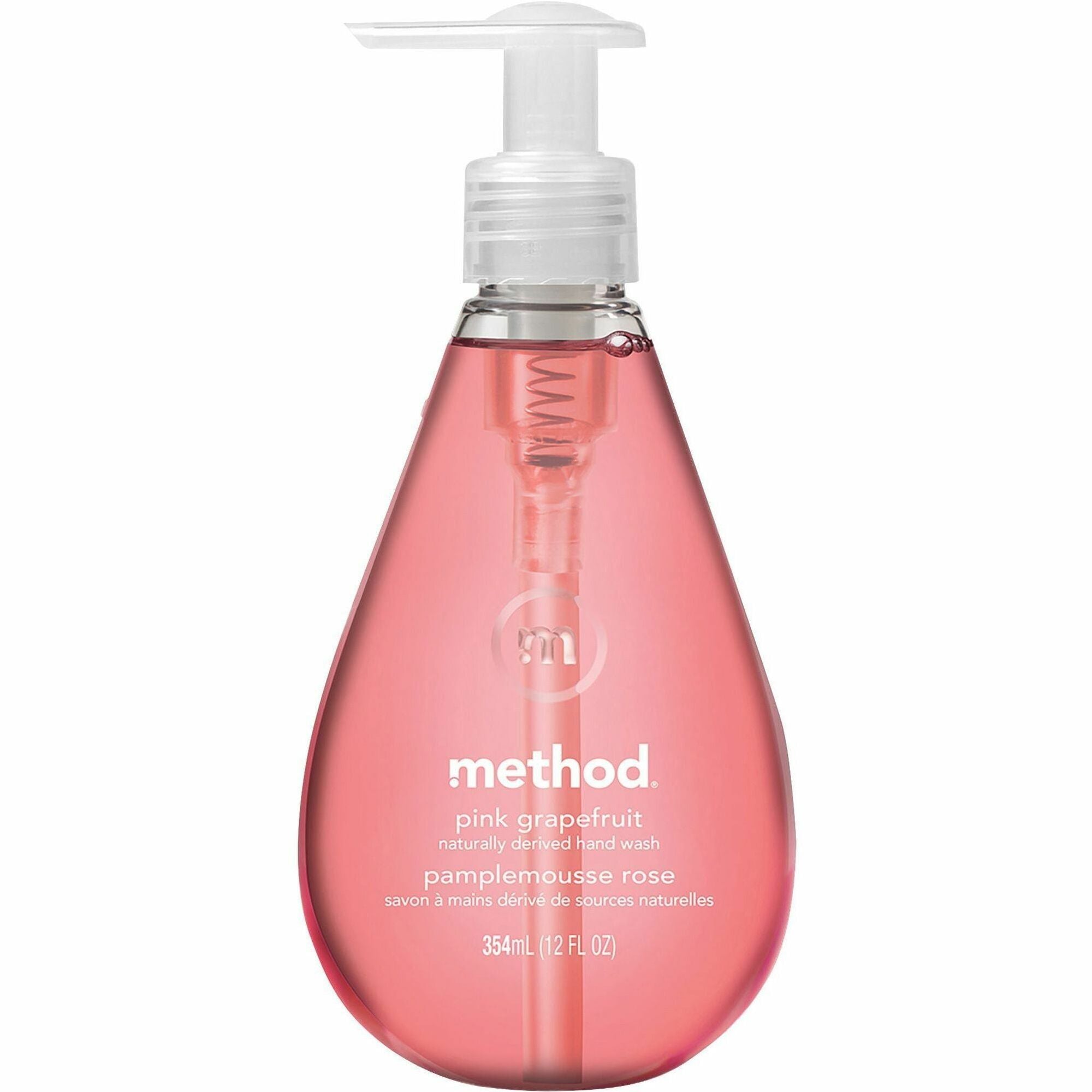 Method Gel Hand Soap - Pink Grapefruit Scent - 12 fl oz - Pump Bottle Dispenser - Hand - Pink - Triclosan-free, Non-toxic - 1 Each