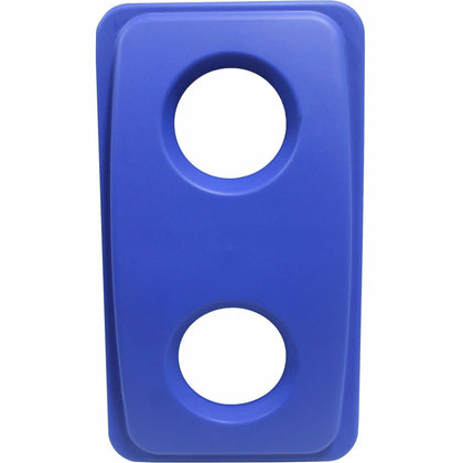 Thin Bin Round Cut Out Blue Lid - Rectangular - Blue - 1 Each