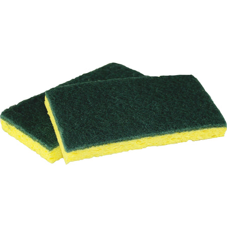 Impact Cellulose Scrubber Sponge - 0.9" Height x 3.2" Width x 6.3" Length - 5/Pack - 8 / Carton - Cellulose - Yellow, Green