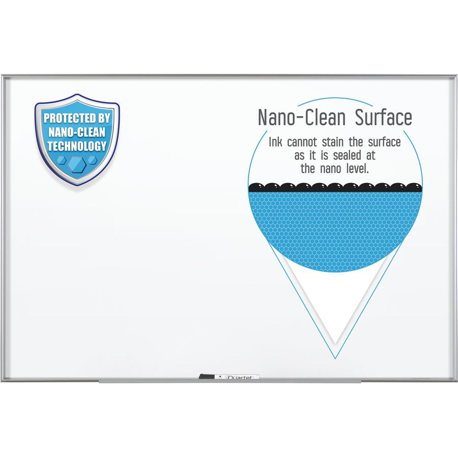Quartet Fusion Nano-Clean Magnetic Dry-Erase Board - 36" (3 ft) Width x 24" (2 ft) Height - White Surface - Silver Aluminum Frame - Horizontal/Vertical - Magnetic - 1 Each