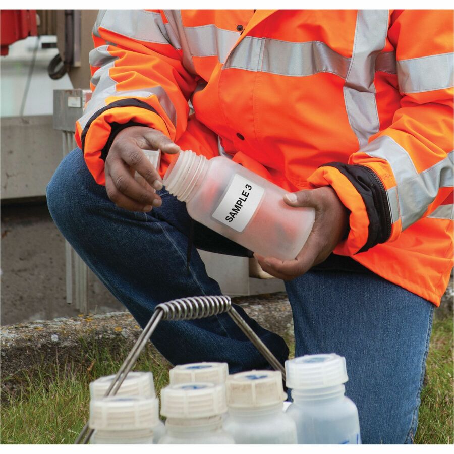 Avery®  Easy Align ID Label - 2 5/16" Width x 3 5/16" Length - Permanent Adhesive - Rectangle - Inkjet, Laser - White - Film - 4 / Sheet - 25 Total Sheets - 100 Total Label(s) - 100 / Pack