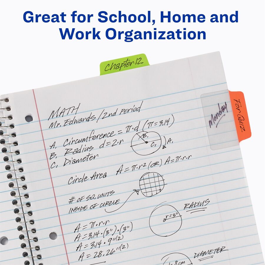 Avery® Ultra Tabs: 2" Multi-use Tabs - Clear Film, Neon Colors - 48 Pack