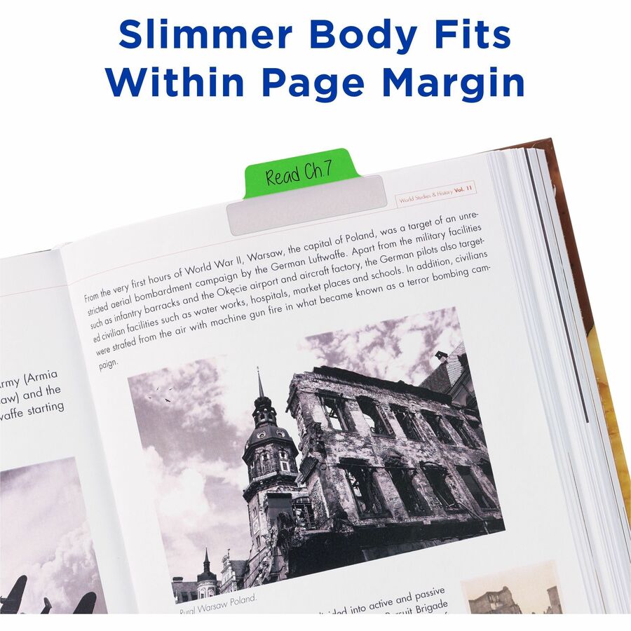 Avery®  2-sided Writable Margin Ultra Tabs - 24 Tab(s) - 1" Tab Height x 2.50" Tab Width - Red Film, Clear Paper, Yellow, Green, Blue Tab(s) - 24 / Pack