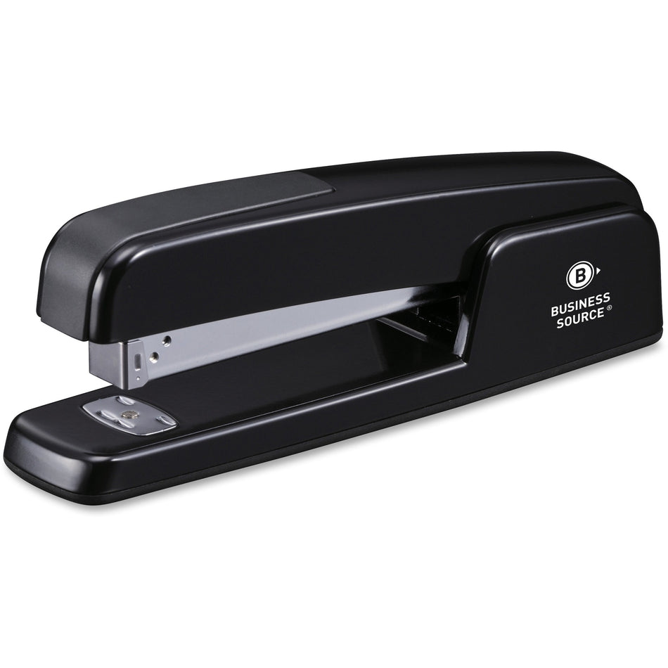 Business Source Die-cast Stapler - Staples Upto 20 Sheet - Holds Upto 210 Staple - Full Strip - Top Loading - Black - Die-cast - 1 Each