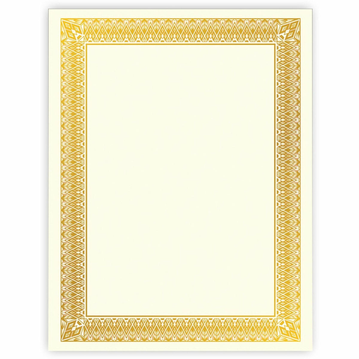 Geographics Gold Foil Certificate - - LengthLaser, Inkjet Compatible - Gold with Gold Border - 15 / Pack