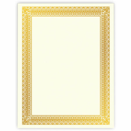 Geographics Gold Foil Certificate - - LengthLaser, Inkjet Compatible - Gold with Gold Border - 15 / Pack
