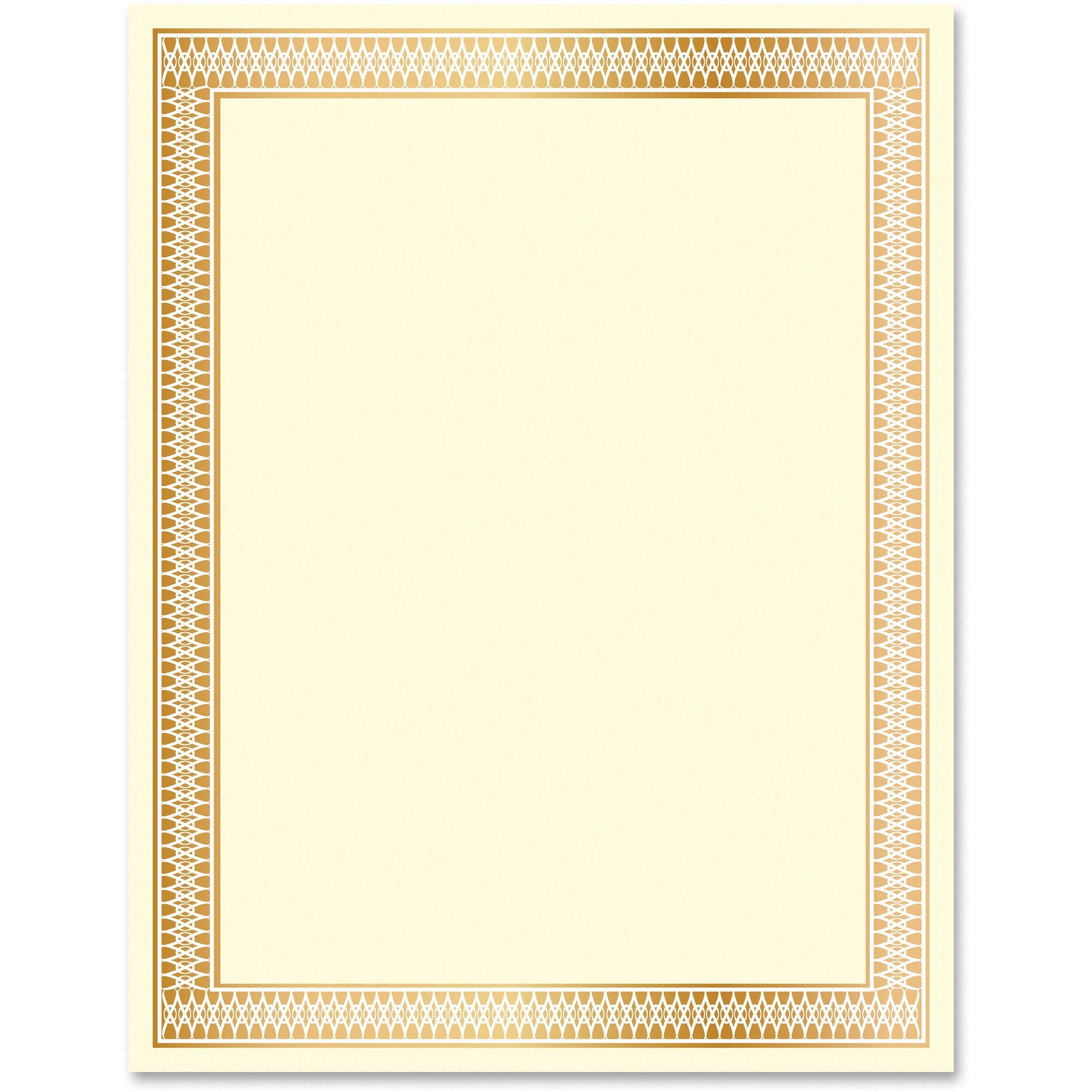 Geographics Traditional Award Certificates - 24 lb Basis Weight - 8.5" Width - Laser, Inkjet Compatible - Gold - 100 / Pack