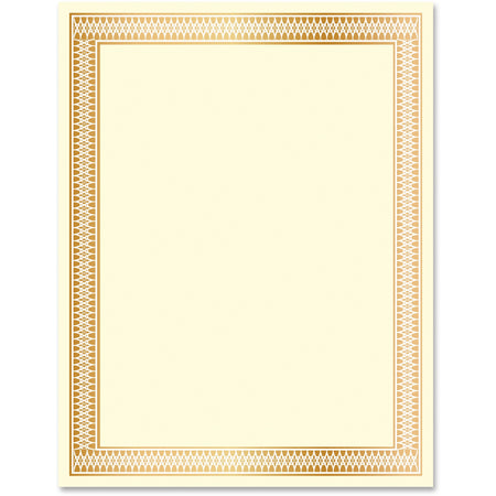 Geographics Traditional Award Certificates - 24 lb Basis Weight - 8.5" Width - Laser, Inkjet Compatible - Gold - 100 / Pack