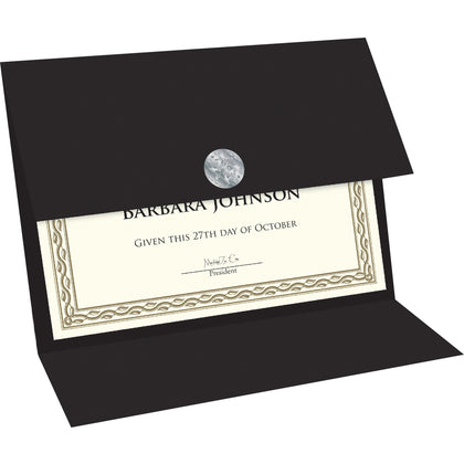 Geographics Recycled Certificate Holder - Black - Eco-Friendly - 5/Pack - Certificates & Seals