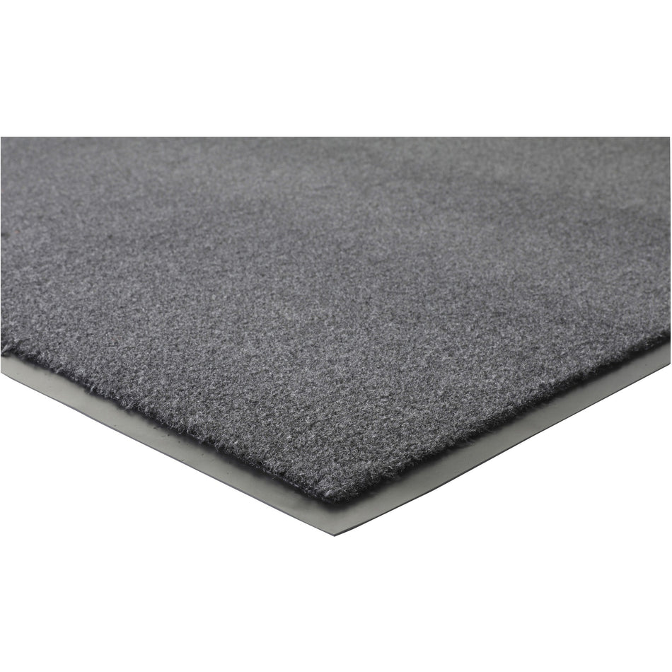 Genuine Joe Silver Series Indoor Entry Mat - Building, Carpet, Hard Floor - 10 ft Length x 36" Width - Plush - Charcoal - 1 Each