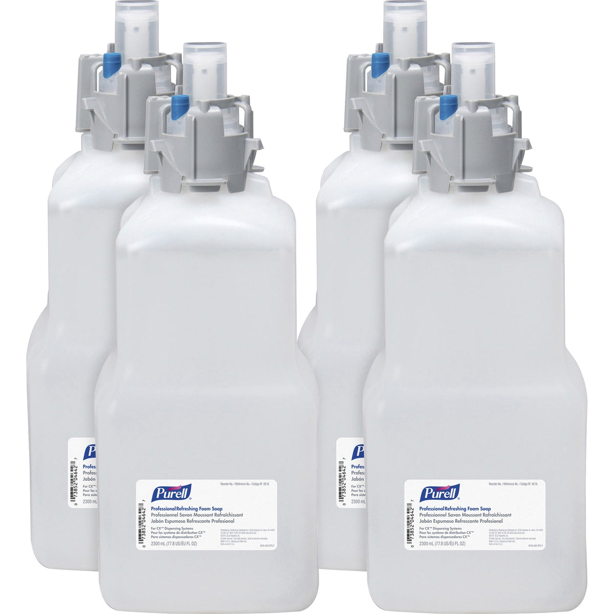 PURELL® 2.3L Refill Professional Refreshing Foam Soap - Pomeberry Scent - 2.43 quart - Hand - Moisturizing - Blue - Dye-free, Paraben-free, Bio-based, Pleasant Scent - 4 / Carton