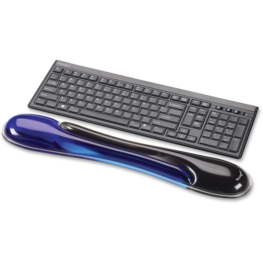 Kensington Duo Gel Wristrest Wave - 0.41" Height x 18.88" Width x 3.50" Depth - Black & Blue - 1 Each