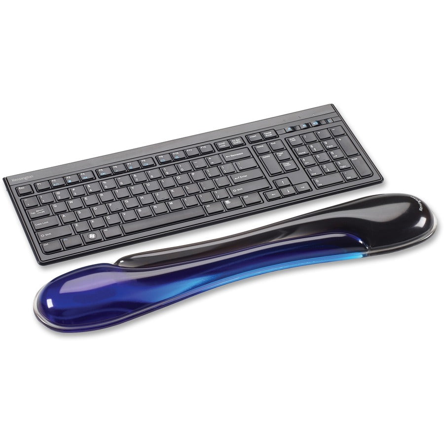 Kensington Duo Gel Wristrest Wave - 0.41" Height x 18.88" Width x 3.50" Depth - Black & Blue - 1 Each