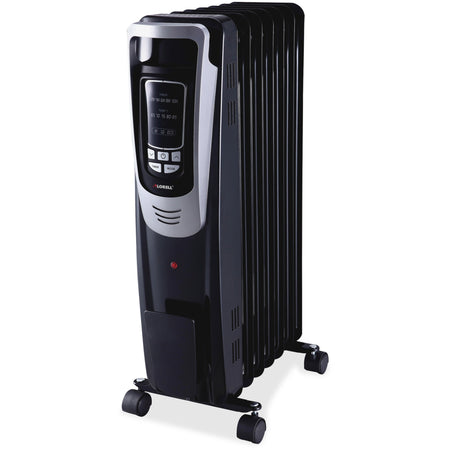 Lorell LED Display Mobile Radiator Heater - Electric - 600 W to 1500 W - 3 x Heat Settings - 150 Sq. ft. Coverage Area - 1500 W - Black