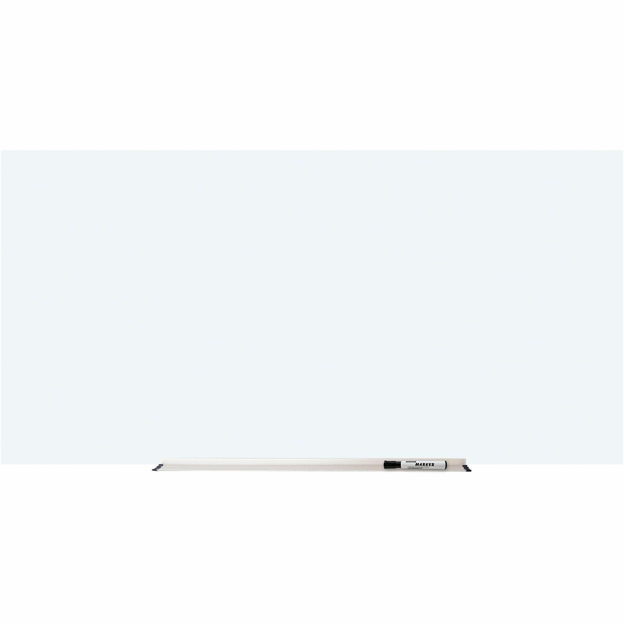 Lorell Magnetic Dry-Erase Glass Board - 72" (6 ft) Width x 36" (3 ft) Height - White Glass Surface - Rectangle - Magnetic - Stain Resistant, Ghost Resistant, Smooth Writing - 1 Each