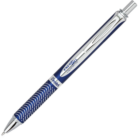 EnerGel EnerGel Alloy Retractable Gel Pen - 0.7 mm Medium Pen Point - Refillable - Retractable - Black Ink - Gel-based - Blue Metal Barrel - Stainless Steel Tip - 1 Each