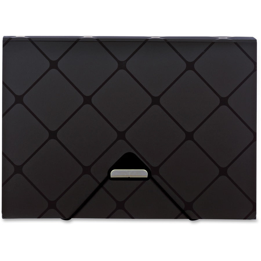 Pendaflex Letter Recycled Expanding File - 8 1/2" x 11" - 13 Pocket(s) - Black - Water Proof, Tear Resistant, Flap, Expandable Pocket, Elastic Closure - 30% Recycled - 1 Each