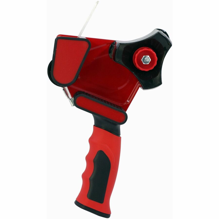 Sparco Handheld Tape Dispenser - 3" Core - Refillable - Ergonomic Design, Adjustable Tension Mechanism, Durable - Red, Black - 1 Each
