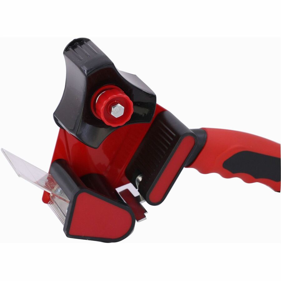 Sparco Handheld Tape Dispenser - 3" Core - Refillable - Ergonomic Design, Adjustable Tension Mechanism, Durable - Red, Black - 1 Each