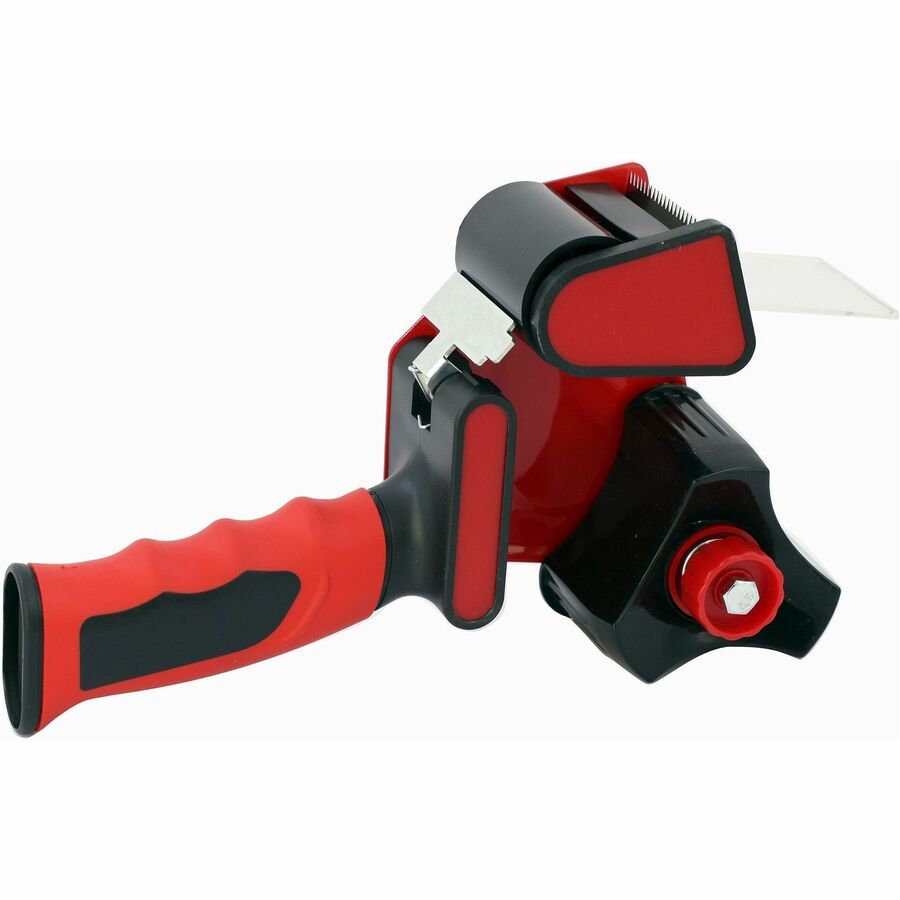 Sparco Handheld Tape Dispenser - 3" Core - Refillable - Ergonomic Design, Adjustable Tension Mechanism, Durable - Red, Black - 1 Each