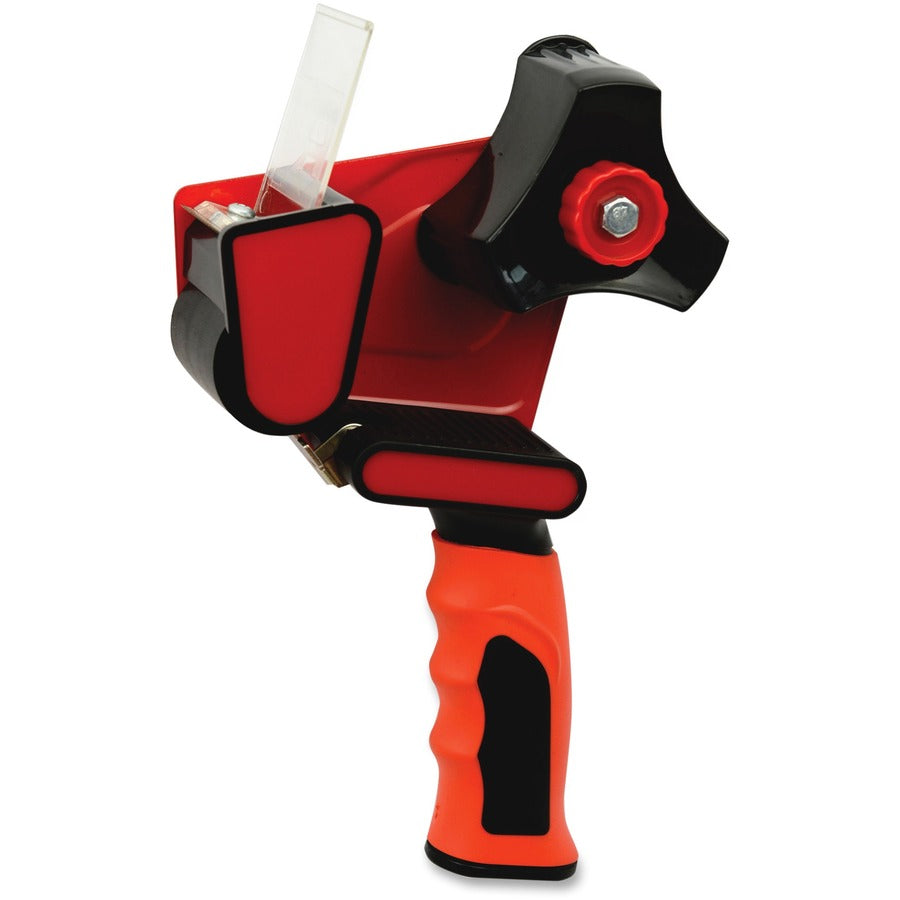 Sparco 3" Packaging Tape Dispenser - 3" Core - Ergonomic Design, Adjustable Tension Mechanism, Durable - Red, Black - 1 Each