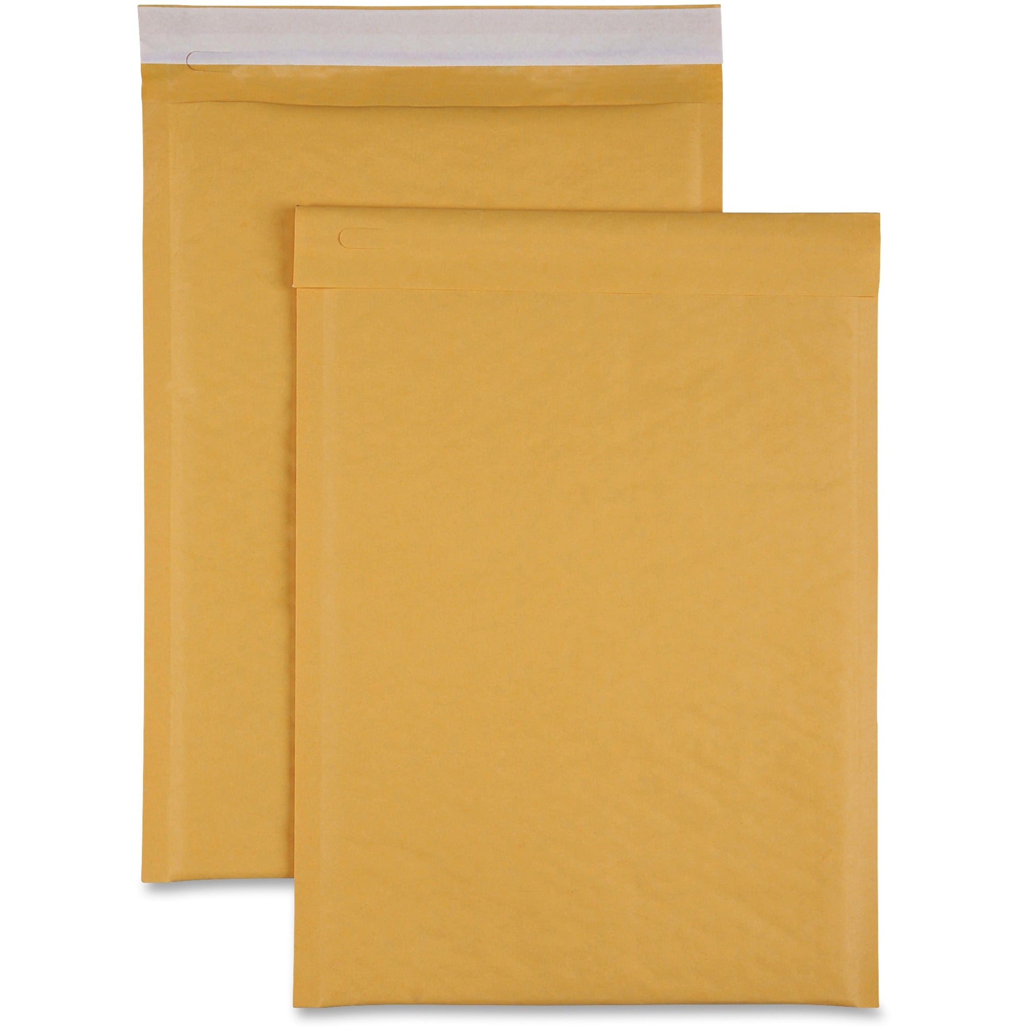 Sparco Size 4 Bubble Cushioned Mailers - Bubble - #4 - 9 1/2" Width x 14 1/5" Length - Self-sealing - Kraft - Kraft - 100 / Carton