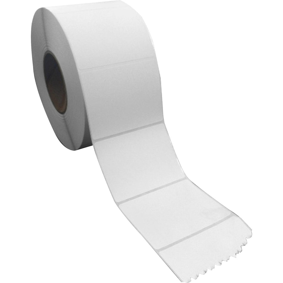 Sparco Direct Thermal Labels - 4" Width x 3" Length - Rectangle - Direct Thermal - White - Perforated, Self-adhesive - 1900 / Roll - 7600 Total Label(s) - 4 / Carton