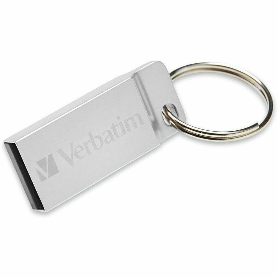 Verbatim 32GB Metal Executive USB Flash Drive - Silver - 32 GB - USB 2.0 - Silver - Lifetime Warranty - 1 Each - TAA Compliant