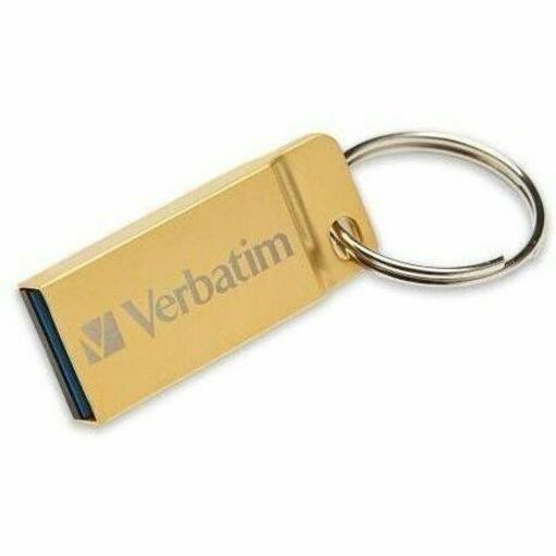 Verbatim Metal Executive USB 3.0 Flash Drive - 64 GB - USB 3.0 - Gold - Lifetime Warranty - 1 Each - TAA Compliant