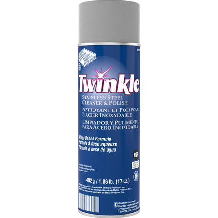 Twinkle Stainless Steel Cleaner/Polish - For Multi Surface, Multipurpose - Ready-To-Use - Aerosol - 17 oz (1.06 lb) - Characteristic Scent - Residue-free, Film-free, CFC-free - White - 1 Each