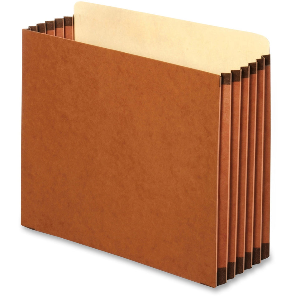Pendaflex Straight Tab Cut Letter Recycled File Pocket - 8 1/2" x 11" - 5 1/4" Expansion - Top Tab Location - 22 pt. - Brown - Damage Resistant, Tear Resistant, Heavy Duty, Labeling Area, Reinforced Gusset, Tyvek Gusset, Durable - 30% Recycled - 10 / Box