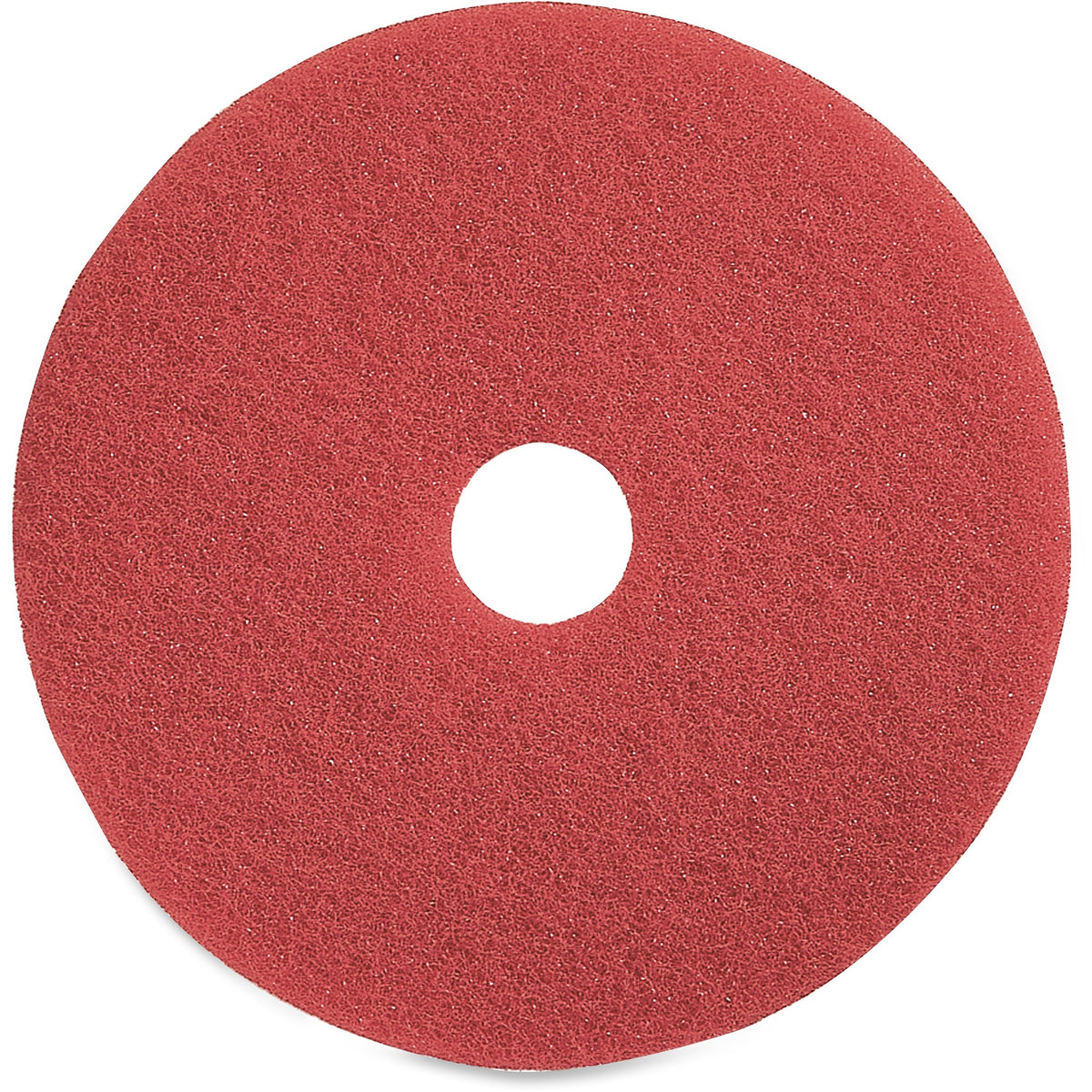 Genuine Joe Red Buffing Floor Pad - 16" Diameter x 1" Thickness - Floor, Buffing, Scrubbing - 175 rpm to 350 rpm Speed Supported - Flexible, Resilient, Rotate, Dirt Remover, Scuff Mark Remover, Heel Mark Remover - Fiber - Red - 5 / Carton