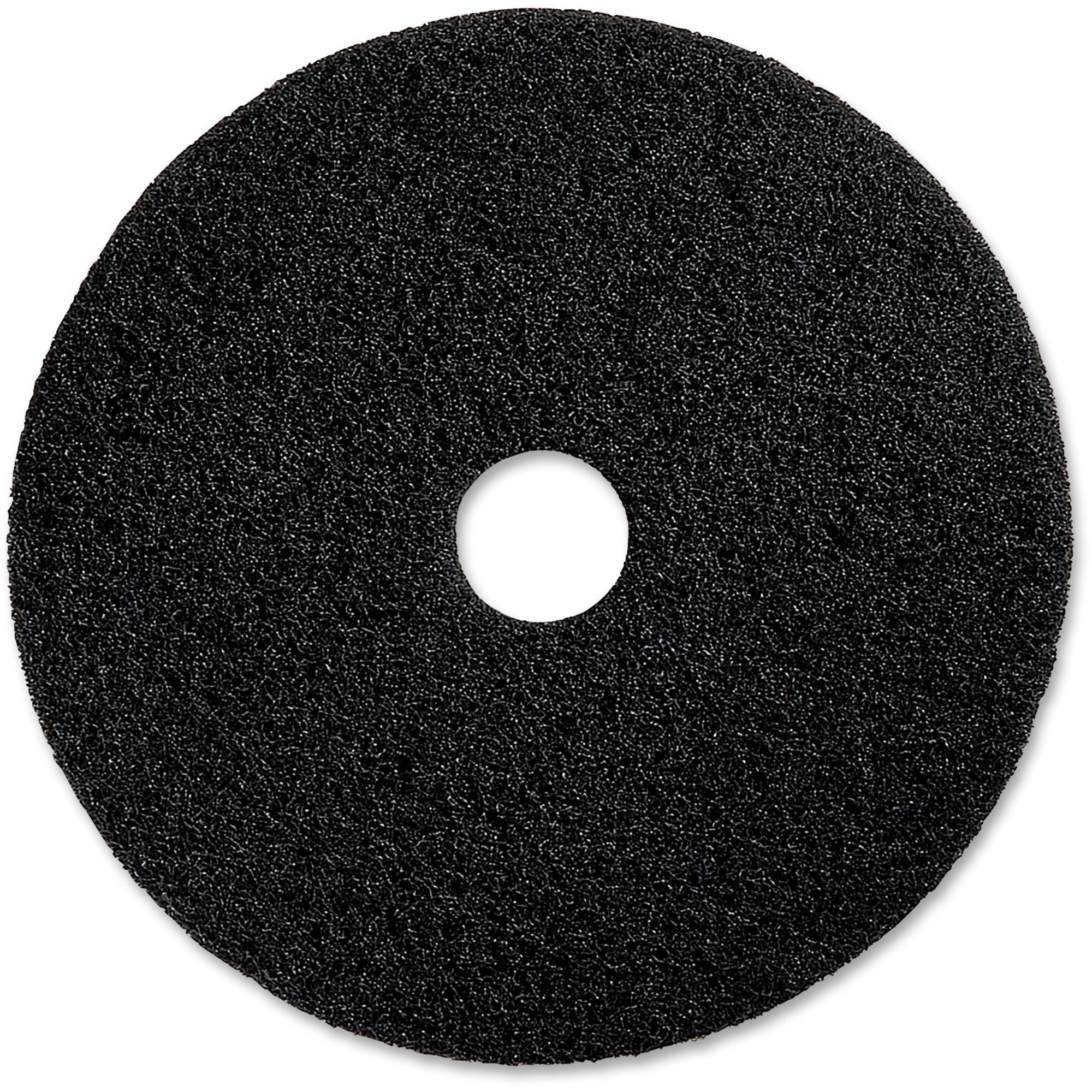 Genuine Joe Extreme Hi Pro Stripping Pad - 20" Diameter x 1" Thickness - Resin, Fiber - Black - 5 / Carton