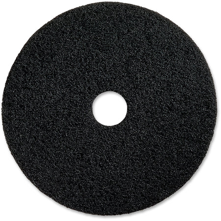 Genuine Joe Extreme Hi Pro Stripping Pad - 20" Diameter x 1" Thickness - Resin, Fiber - Black - 5 / Carton