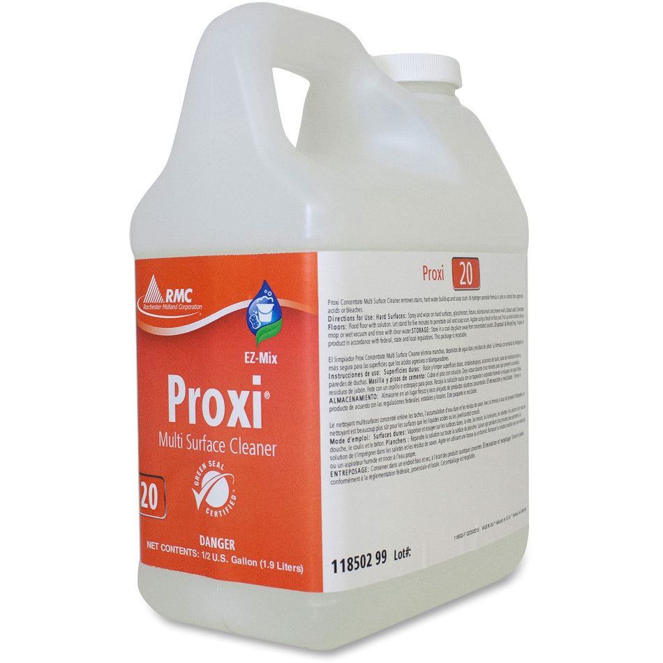 RMC Proxi Multi Surface Cleaner - For Multi Surface, Multipurpose - Concentrate - 64 fl oz (2 quart) - Recommended For: Stain Remover, Hard Water Remover, Soap Scum Remover - Residue-free - Clear - 4 / Carton