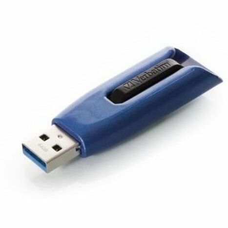 Verbatim 256GB Store 'n' Go V3 Max USB 3.0 Flash Drive - Blue - 256 GB - USB 3.0 - Blue, Black - Lifetime Warranty - 1 Each - TAA Compliant