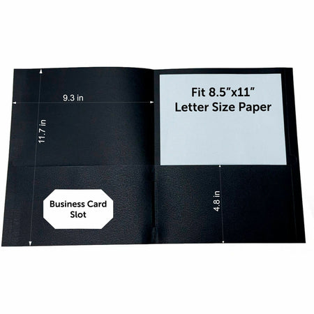 Sparco Letter Pocket Folder - 8 1/2" x 11" - 2 Internal Pocket(s) - Black - 25 / Box