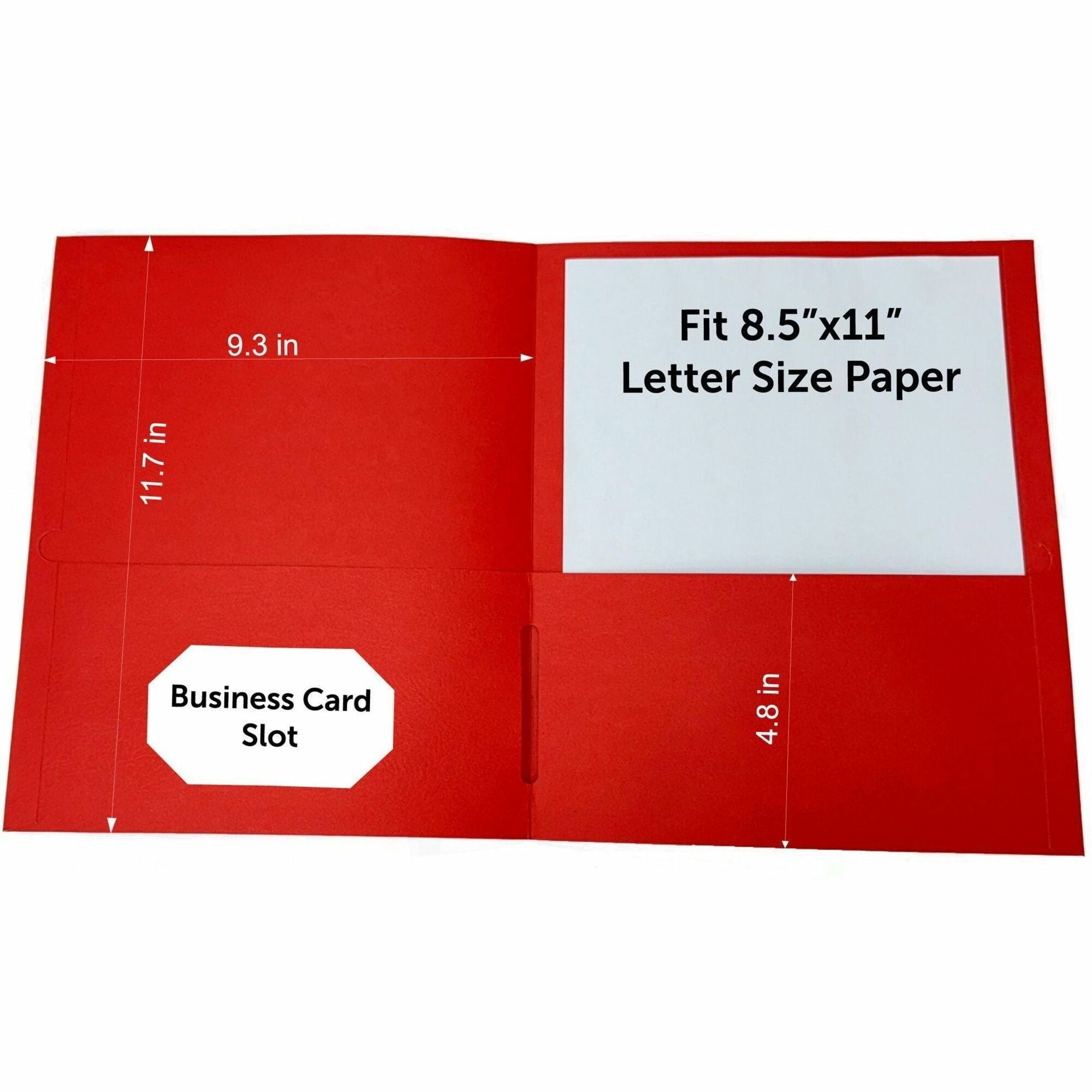 Sparco Letter Pocket Folder - 8 1/2" x 11" - 2 Internal Pocket(s) - Red - 25 / Box