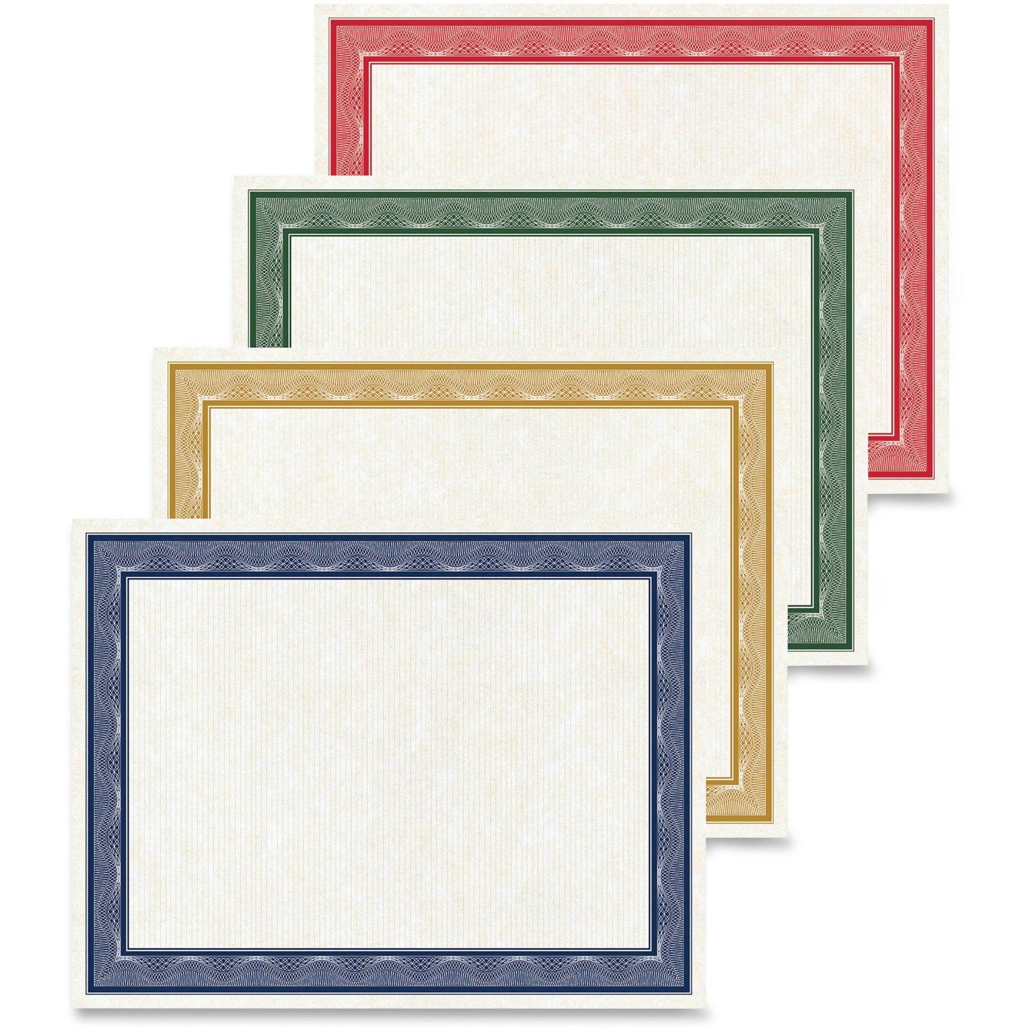 Geographics Traditional Awards Certificates - 60 lb Basis Weight - 8.5" Width x 11" Length - Inkjet Compatible - White with Multicolor Border - Card Stock - 40 / Pack