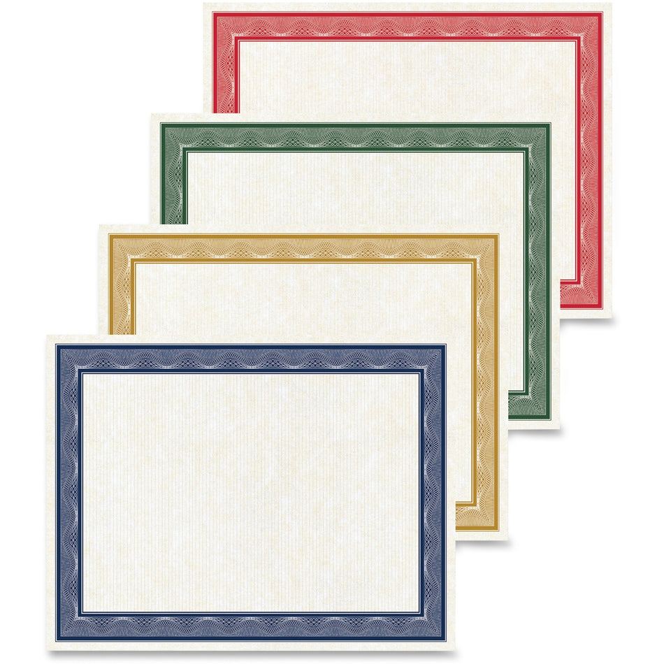 Geographics Traditional Awards Certificates - 60 lb Basis Weight - 8.5" Width x 11" Length - Inkjet Compatible - White with Multicolor Border - Card Stock - 40 / Pack