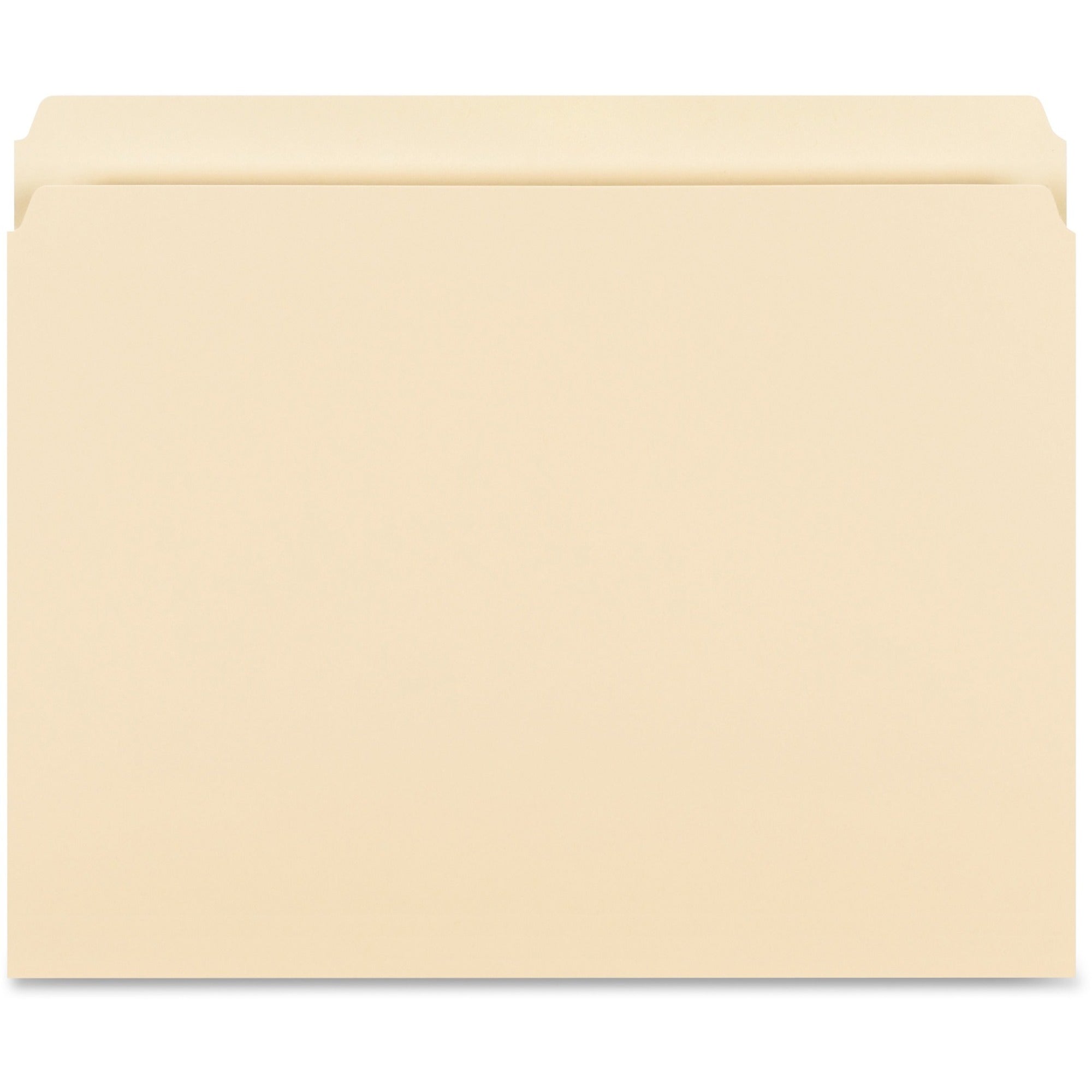 Business Source Straight Tab Cut Letter Recycled Storage Folder - 8 1/2" x 11" - 14 pt. - 1 Plys - Manila - 10% Recycled - 50 / Box