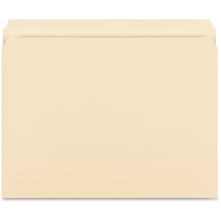Business Source Straight Tab Cut Letter Recycled Storage Folder - 8 1/2" x 11" - 14 pt. - 1 Plys - Manila - 10% Recycled - 50 / Box
